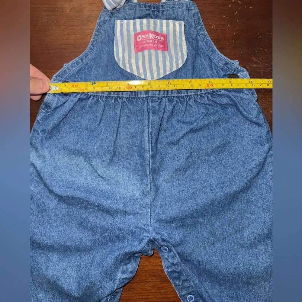 Oshkosh B’Gosh Vintage Denim Overalls with Bow Size 12m